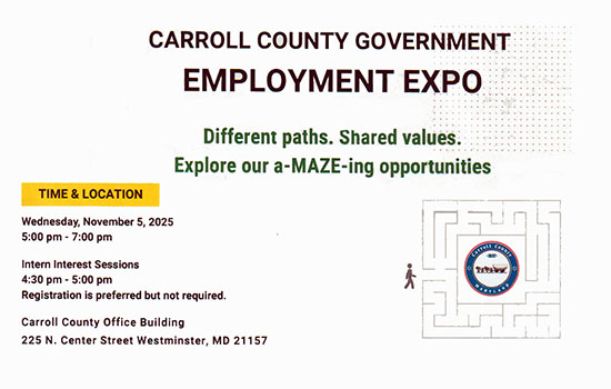 Carroll County Government Employment Expo is November 5th 