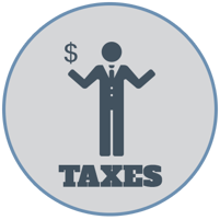 Click here for tax information illustration of person holding money sign
